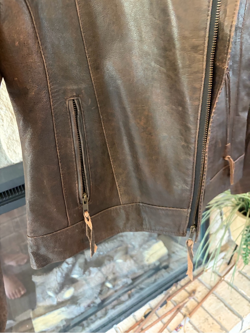 STS Ranchwear Ladies Lucy Brown Leather Biker Jacket - Picture 4 of 14